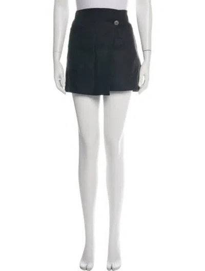 Pre-owned Anine Bing Linen Mini Skirt In Green