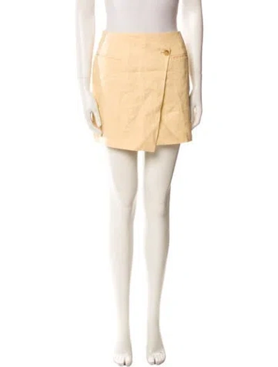 Pre-owned Anine Bing Linen Mini Skirt In Neutral
