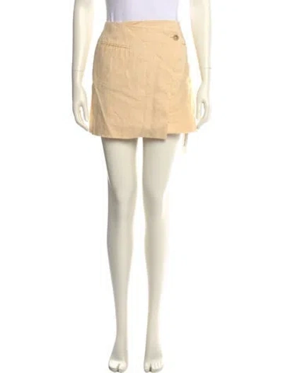 Pre-owned Anine Bing Linen Mini Skirt In Neutral