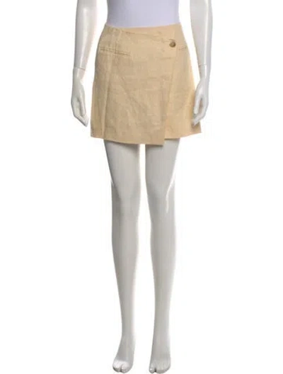 Pre-owned Anine Bing Linen Mini Skirt In Neutral