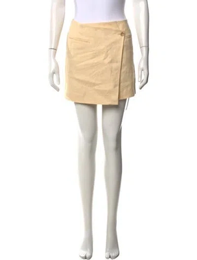 Pre-owned Anine Bing Linen Mini Skirt In Neutrals