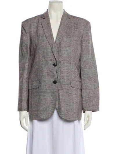 Pre-owned Anine Bing Linen Plaid Print Blazer In Pink