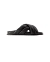 Anine Bing Lizzie Leather Cross-strap Slides In Black