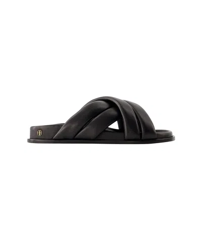 ANINE BING LIZZIE SLIDES - ANINE BING - LEATHER - BLACK