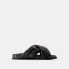 Anine Bing Lizzie Leather Cross-strap Slides