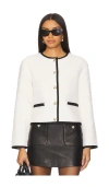 Anine Bing Contrasting-trim Blazer In Ivory