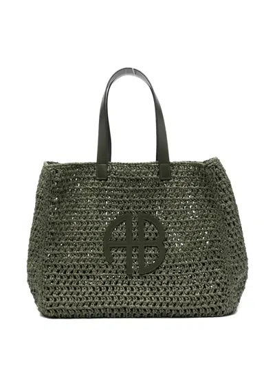 Anine Bing Logo Appliqué Tote Bag In Green