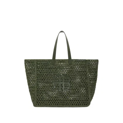 Anine Bing Logo Appliqué Tote Bag In Green