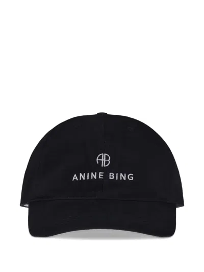 Anine Bing Jeremy Baseball Logo Detail Hat In Black