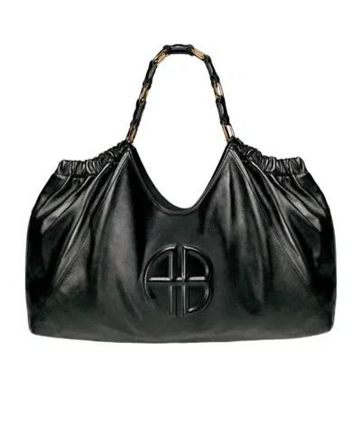 ANINE BING LOGO-EMBOSSED LEATHER TOTE BAG