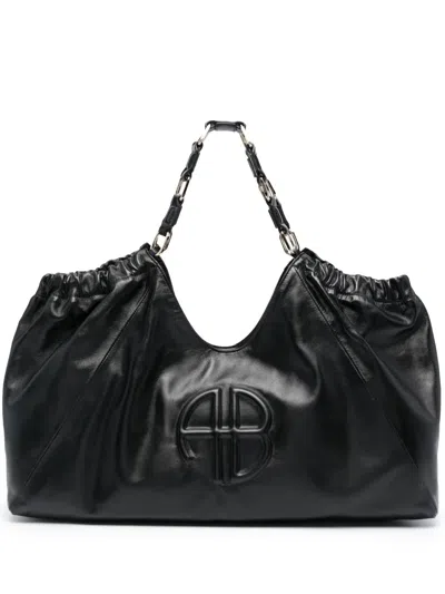 ANINE BING LOGO-EMBOSSED LEATHER TOTE BAG