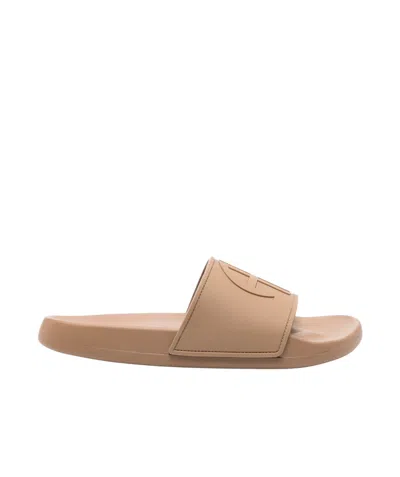 Anine Bing Logo-embossed Slides In Brown