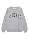 Anine Bing Grey Crew Neck Sweatshirt With Bold Lettering In Gray