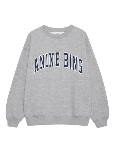 Anine Bing Ribbed Neck Sweatshirt Spencer In Gray