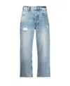 Anine Bing Gavin Blue Reservoir High Waist Distressed Nonstretch Ankle Jeans In Blue