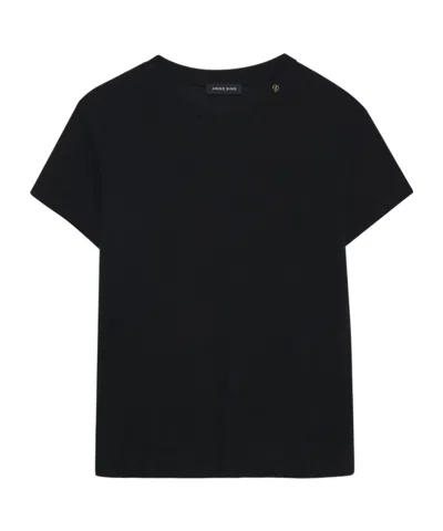 Anine Bing Logo Logo Short Sleeve T-shirt In Black