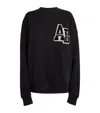 Anine Bing Womens Black Miles Branded Cotton-jersey Sweatshirt In Black