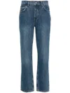 Anine Bing Logo-patch Boyfriend Jeans In Blue