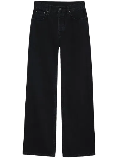 Anine Bing High-rise Straight Jeans In Black