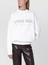 Anine Bing Logo Print Crew Neck Sweatshirt In White