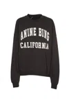 Anine Bing Miles Relaxed-fit Oversized Cotton Sweatshirt With Contrasting Logo In Brown