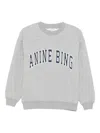 Anine Bing Grey Crew Neck Sweatshirt With Bold Lettering In Gray