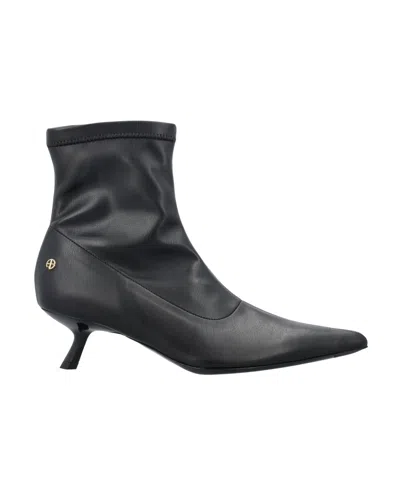 Anine Bing Logo Short Boots In Black