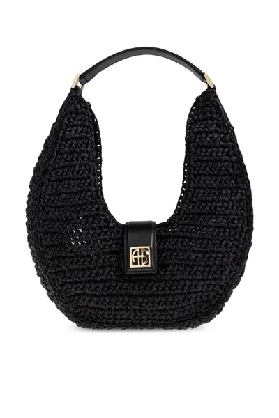 Anine Bing Logo Shoulder Bag In Black