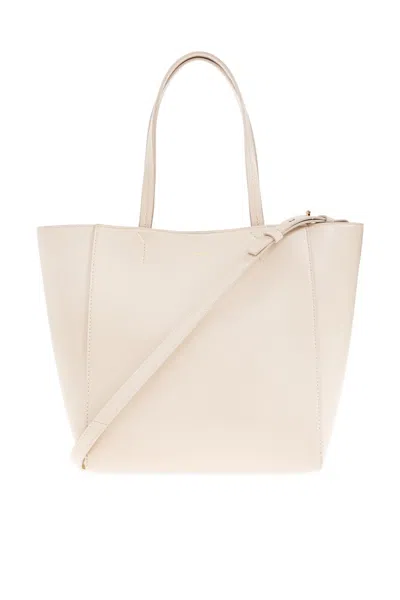 Anine Bing Logo Shoulder Bag In White