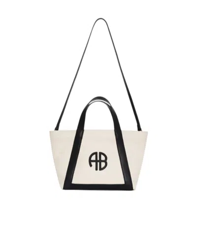 Anine Bing Logo Shoulder Bag In White