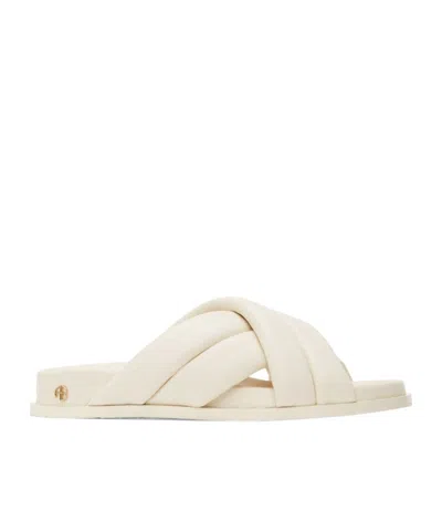 Anine Bing Logo Slippers In White