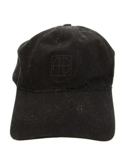 Pre-owned Anine Bing Logo Strapback Cap In Black