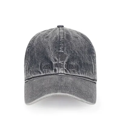 Anine Bing Logo-embroidery Baseball Cap In Gray
