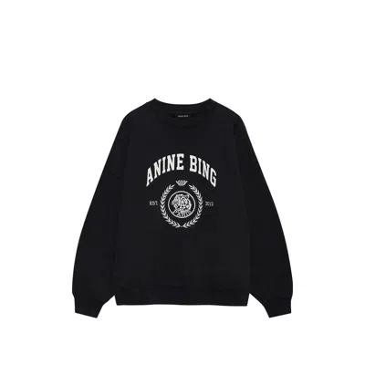 Anine Bing Logo-print Cotton Sweatshirt In Black