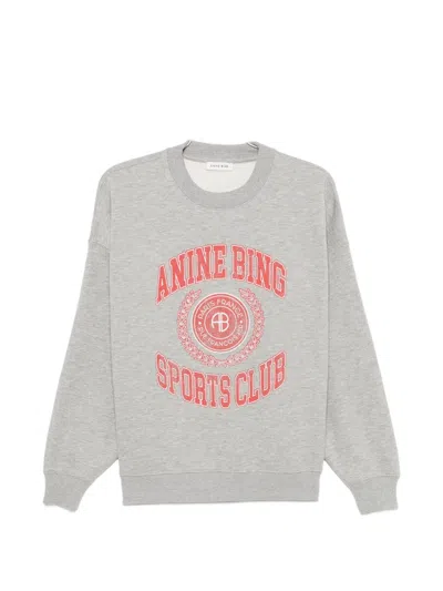 Anine Bing Miles Collegiate Graphic Sweatshirt In Gray