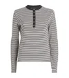 Anine Bing Alessia Long Sleeve Tee In Cream And Black Stripe
