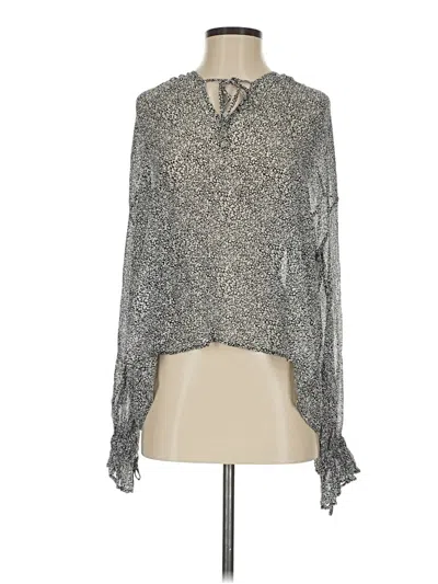 Pre-owned Anine Bing Long Sleeve Blouse In Gray