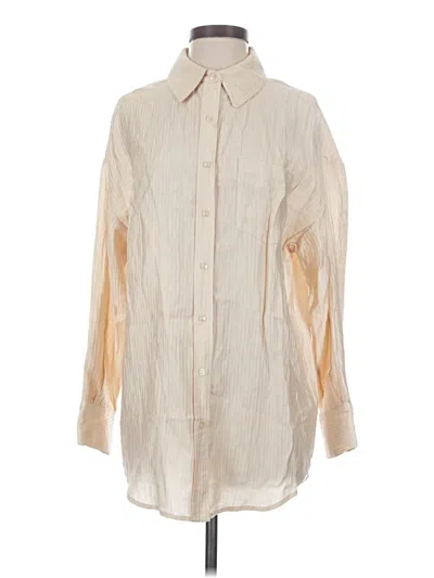 Pre-owned Anine Bing Long Sleeve Button Down Shirt In Ivory