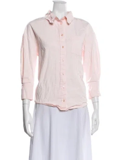 Pre-owned Anine Bing Long Sleeve Button-up Top In Multi
