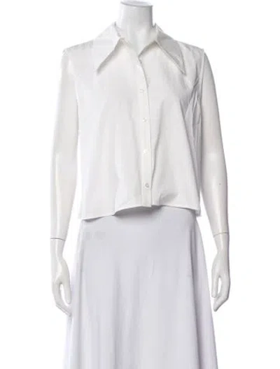 Pre-owned Anine Bing Long Sleeve Button-up Top In Neutrals