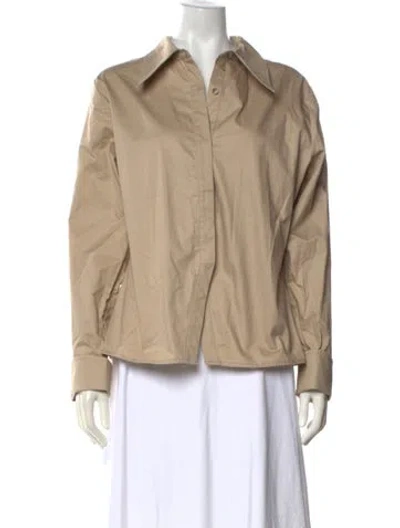 Pre-owned Anine Bing Long Sleeve Button-up Top W/ Tags In Neutral