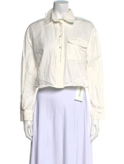 Pre-owned Anine Bing Long Sleeve Crop Top In Neutral