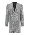 Anine Bing Long Sleeve Dress In Silver