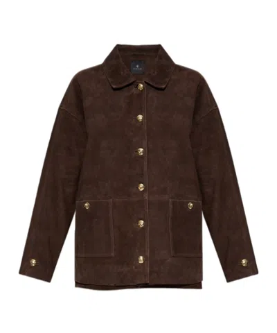 Anine Bing Long Sleeve Jacket In Brown
