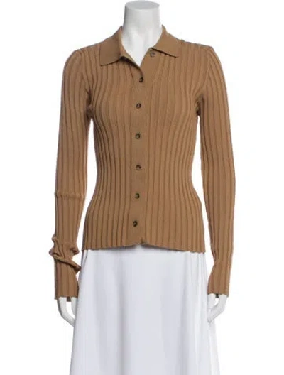 Pre-owned Anine Bing Long Sleeve Polo In Neutral