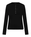 Anine Bing Alessia Long Sleeve Tee In Black In Black