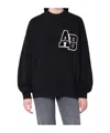 Anine Bing Womens Black Miles Branded Cotton-jersey Sweatshirt