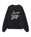 Anine Bing Miles Sweatshirt Chenille Signature Woman Black In Black