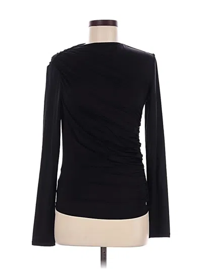 Anine Bing Long Sleeve Top Black One Shoulder Neckline Tops In Blue