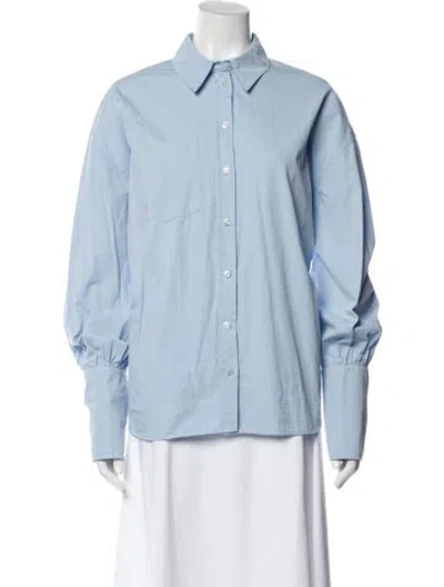 Pre-owned Anine Bing Long Sleeve Top In Blue